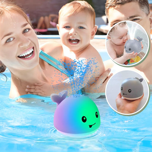 Famille joue avec jouets de bain